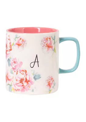 Home Essentials Pink Floral Monogram Mug | Belk