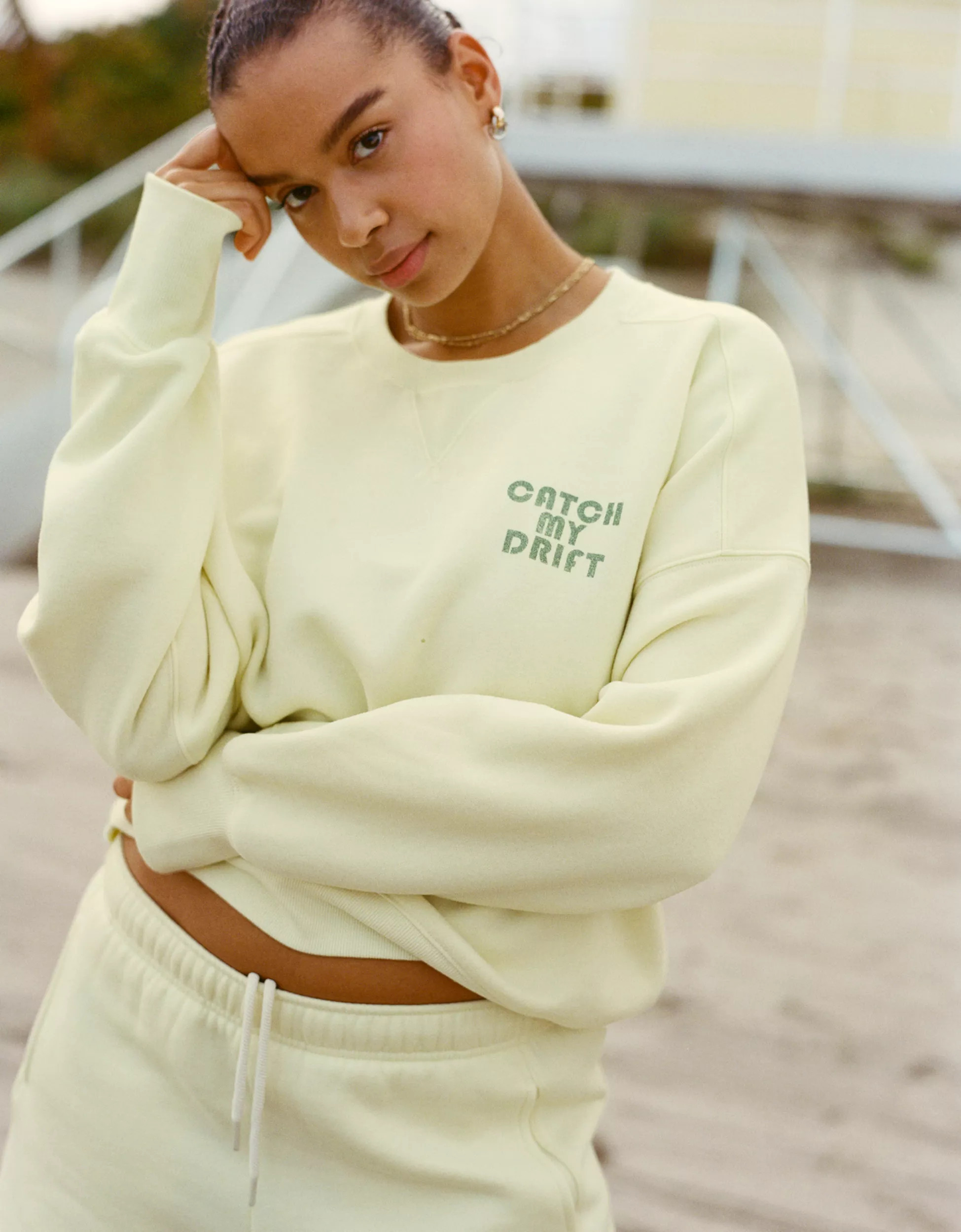 OFFLINE By Aerie Cloud Fleece Classic Crewneck Sweatshirt | Aerie