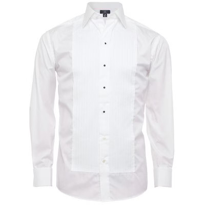 Men's Tuxedo Shirt with 1/4" Pleats and Point Collar White 2XL | Target