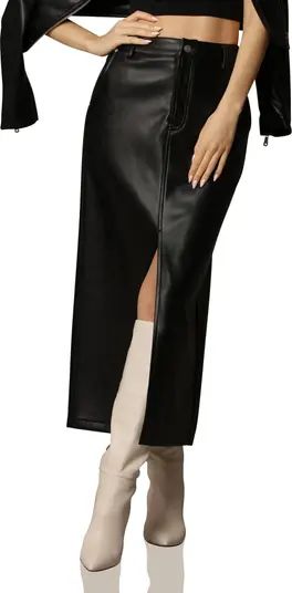 Front Slit Faux Leather Skirt | Nordstrom