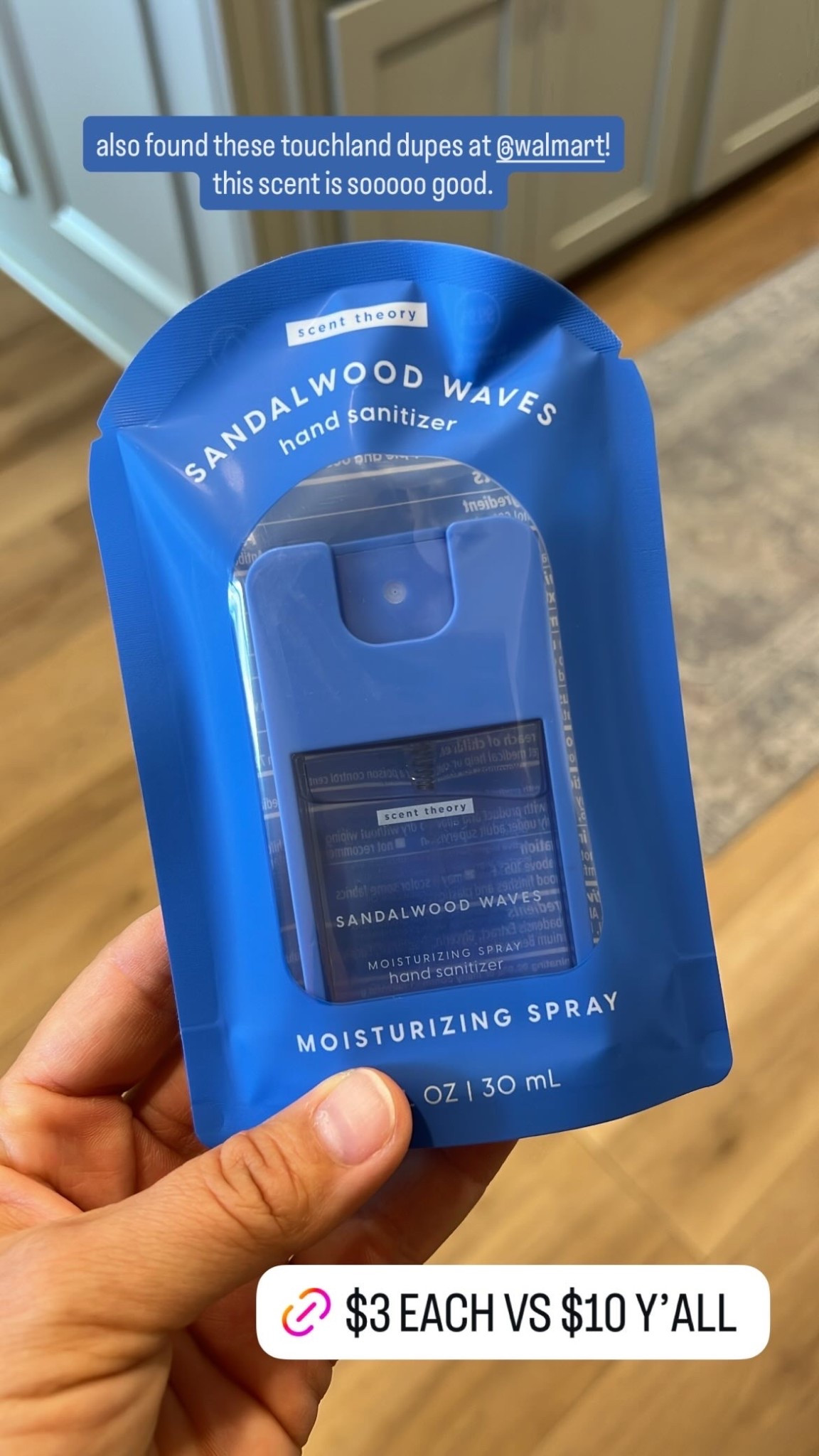 Why spend $10 each for cute hand sanitizer when you can spend under $3?! Found these cute dupes at @walmart and this scent is soooo good!