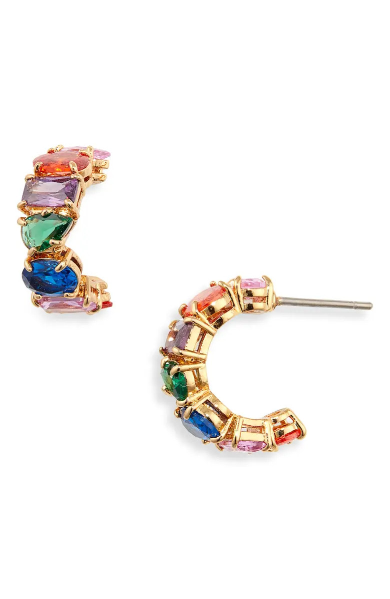 small stone hoop earrings | Nordstrom