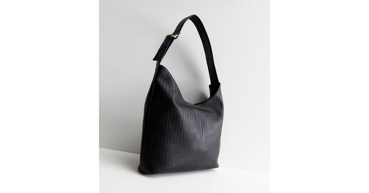 Black Woven Leather-Look Shoulder Bag
						
						Add to Saved Items
						Remove from Saved Ite... | New Look (UK)