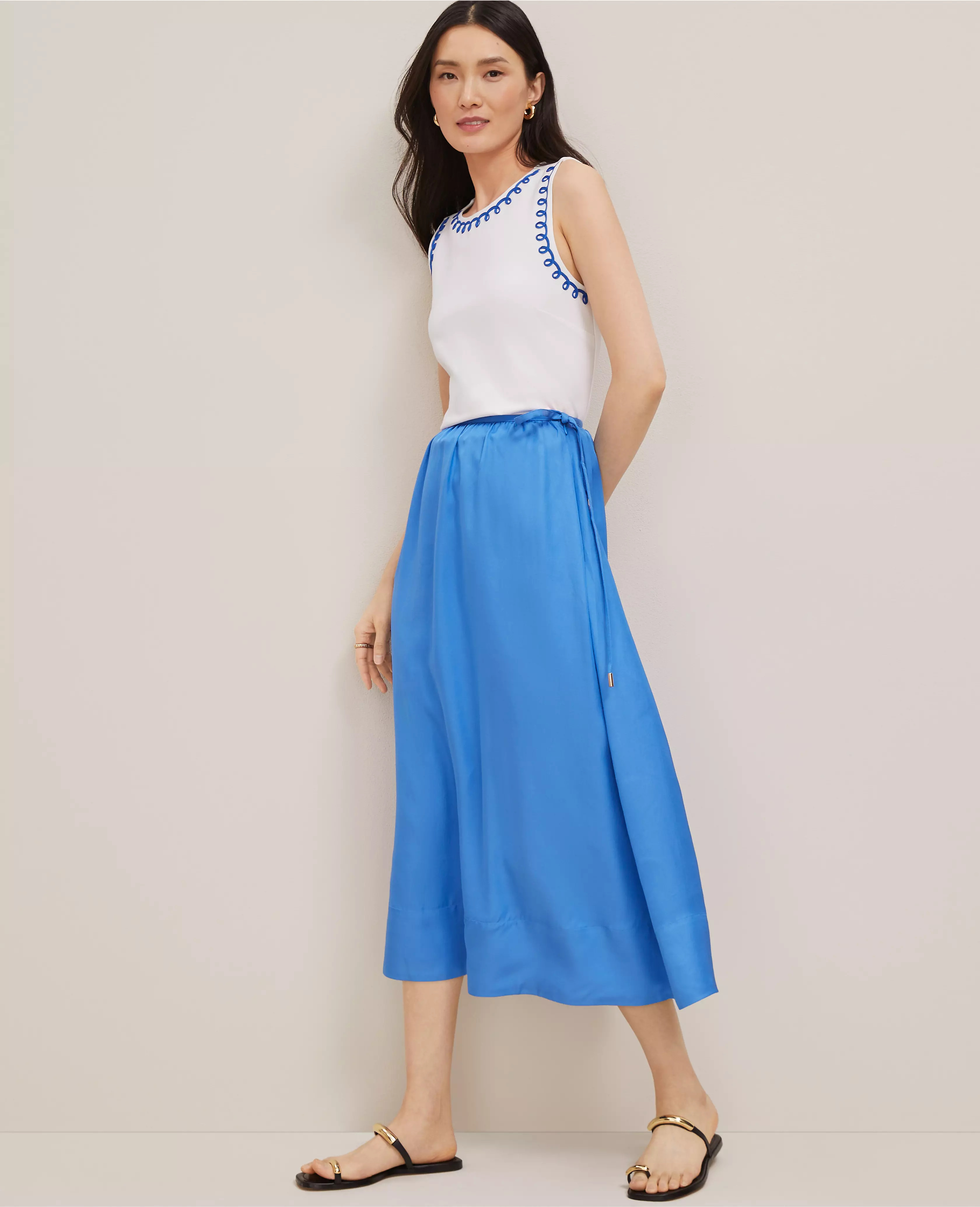 Side-Tie Midi Skirt | Ann Taylor