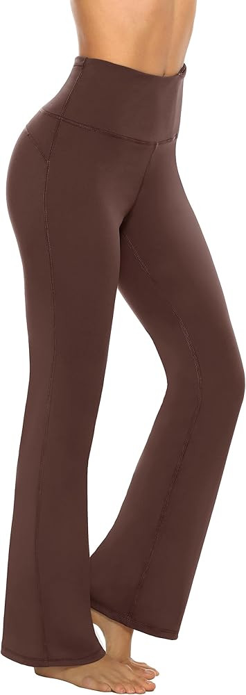AFITNE Women's Bootcut Yoga Pants with Pockets, High Waist Workout Bootleg Yoga Pants Tummy Contr... | Amazon (US)