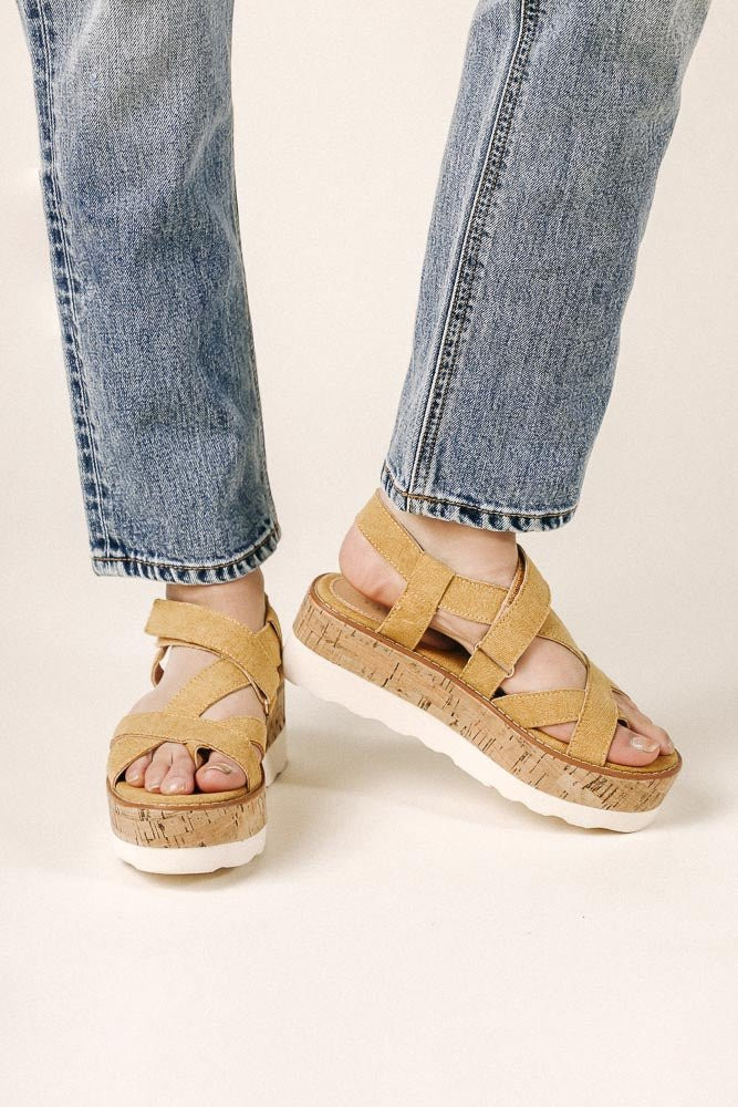 Sara Platform Sandals in Mustard - FINAL SALE - böhme | Böhme US