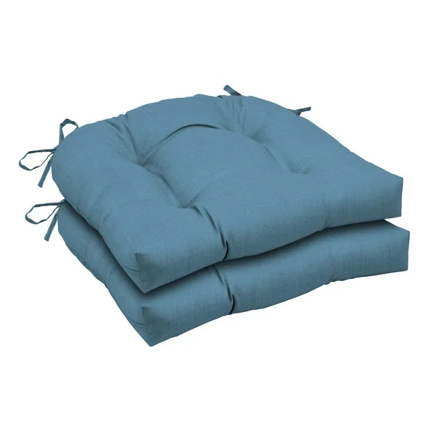 Arden Selections Outdoor Wicker Chair Cushion, 2 pack 18 x 20, French Blue Texture | Walmart (US)