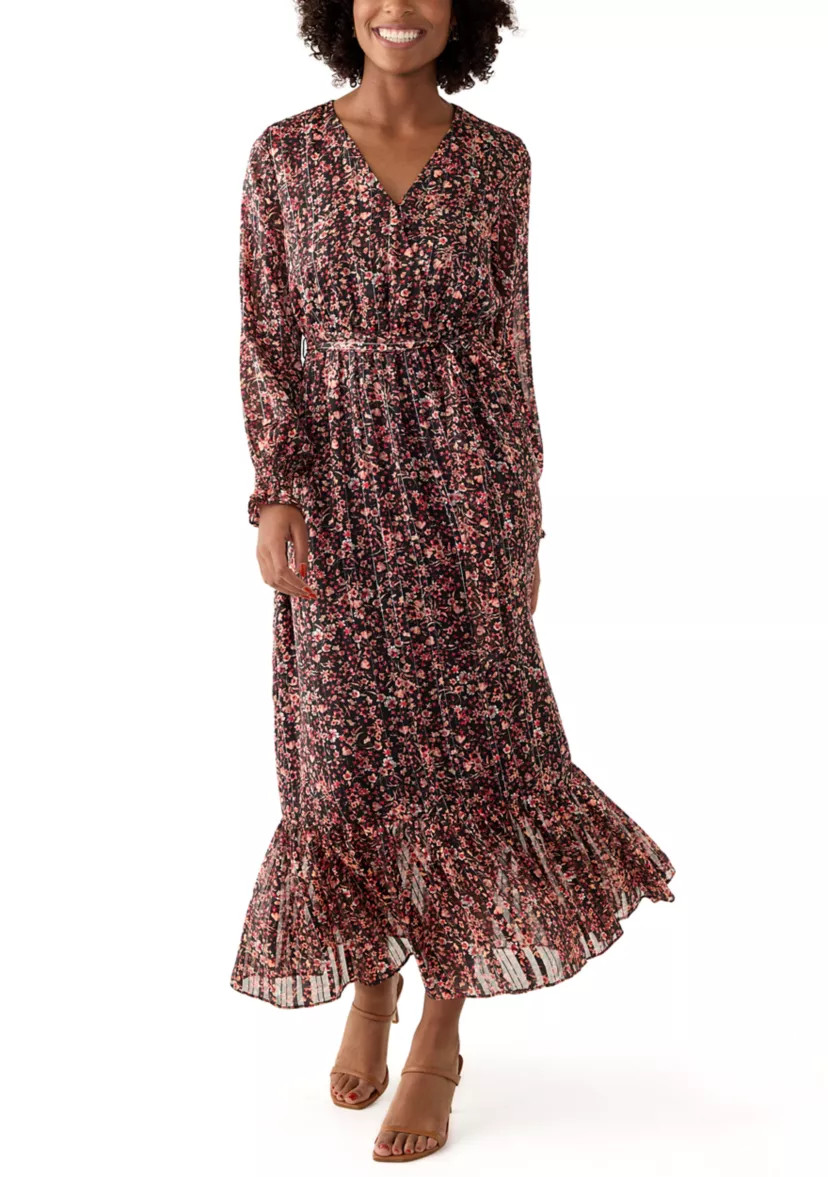 Women's Long Sleeve Floral Midi Dress | Belk