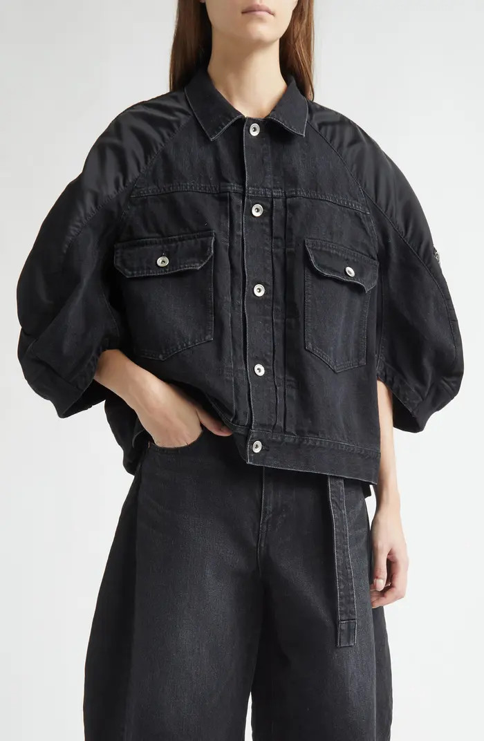 Sacai Denim & Nylon Mixed Media Jacket | Nordstrom | Nordstrom