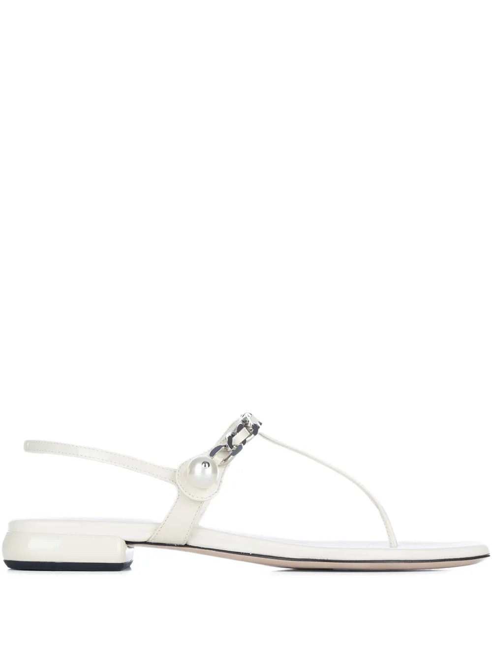 Miu Miu chain link-detail sandals - White | Farfetch Global