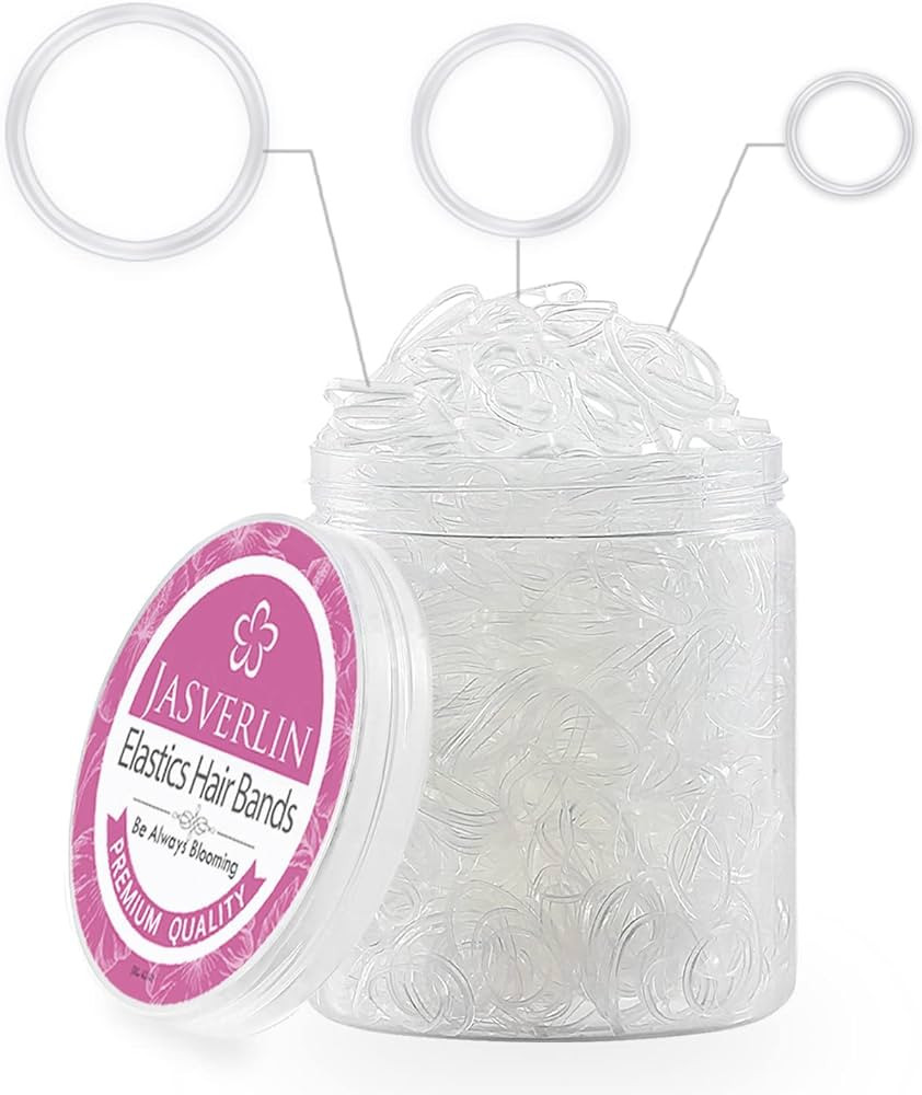 Clear Hair Elastics Bands, 2000pcs Assorted Size Rubber Bands for Hair Small Medium to Large Pony... | Amazon (US)