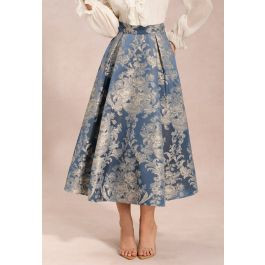 Vintage Damask Jacquard A-Line Maxi Skirt for Concerts & Theater Nights | Chicwish