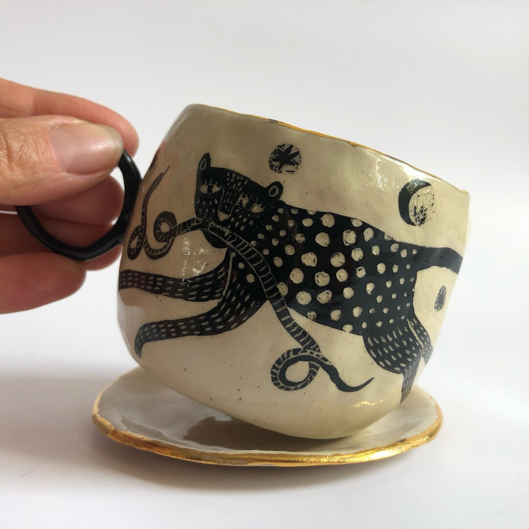 Cheetah Lover Mug, Wild Cat Lover Cup, Puma Coffee Cup, Black and Gold Coffee Mug, Coffee Lover G... | Etsy (US)