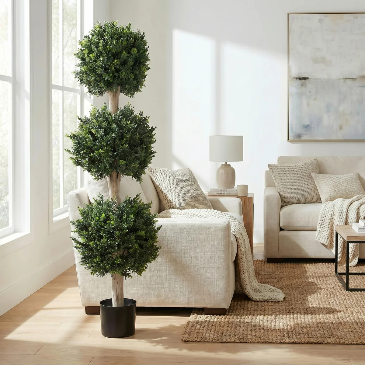 Darby Home Co Artificial Tree - 5FT Faux Hedyotis Topiary Ball Plant in Weighted Pot - Fake Plant... | Wayfair North America
