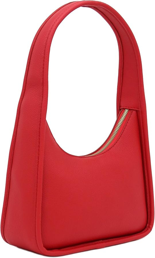 Small Curved Shoulder Bag Minimalist Underarm Crescent Handbag | Amazon (US)