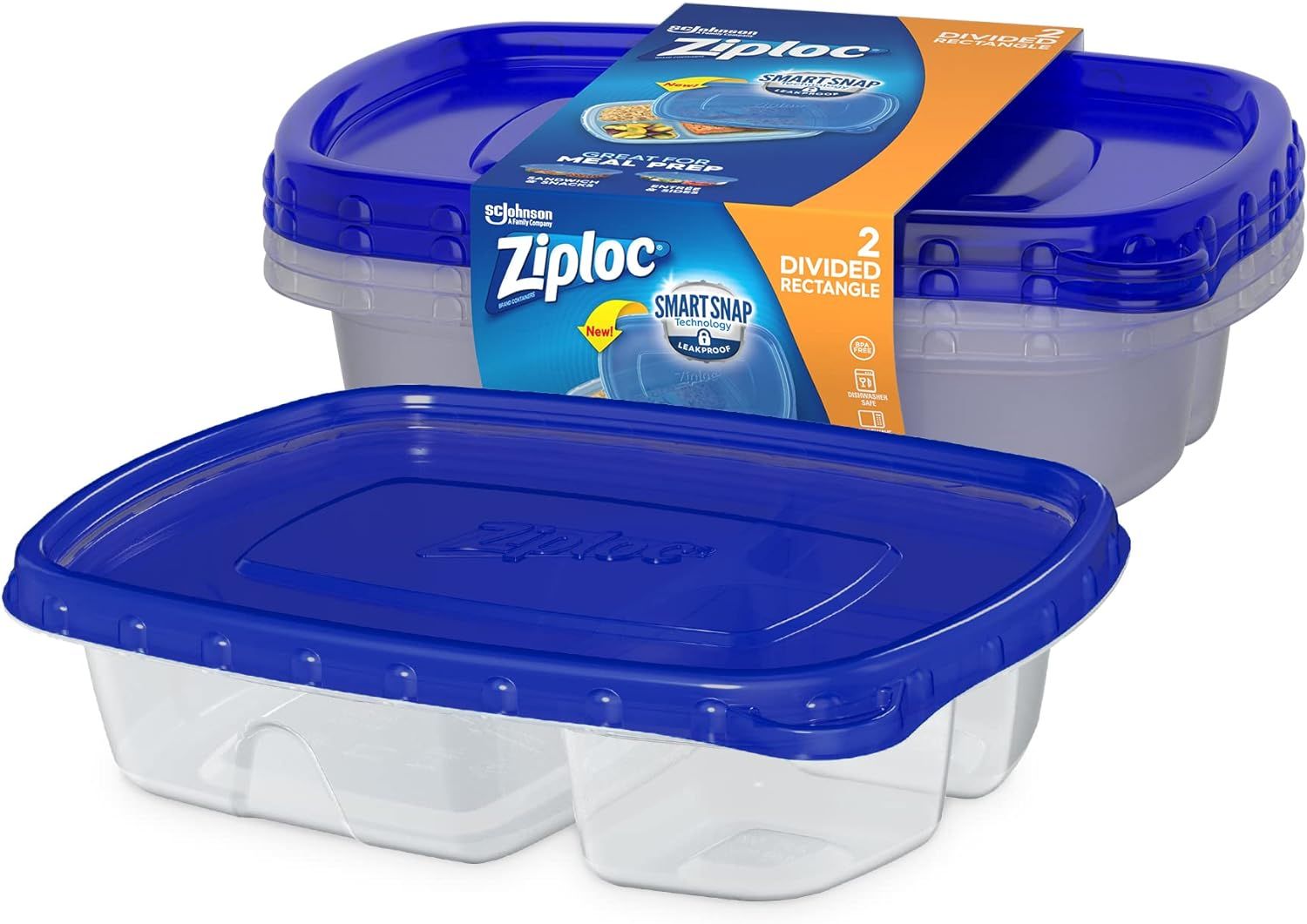 Ziploc Food Storage Meal Prep Containers Reusable for Kitchen Organization, Smart Snap Technology... | Amazon (US)