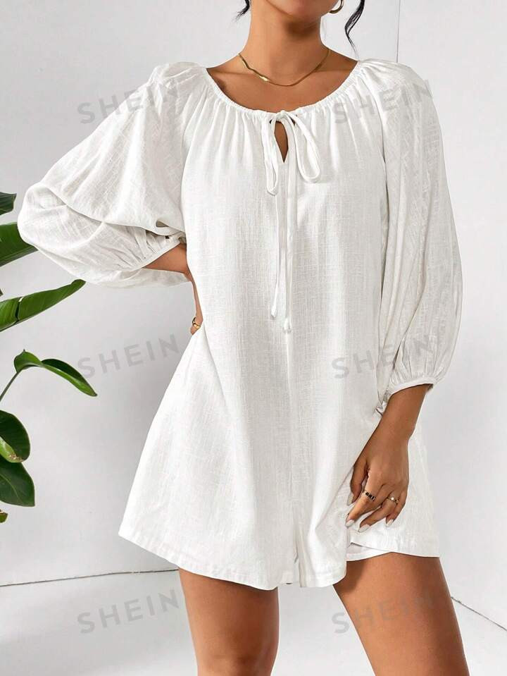 SHEIN Essnce Women's Loose Fit Wide Leg Romper For Home Wear #Easter | SHEIN