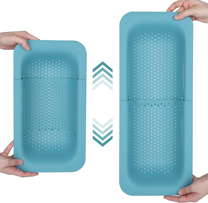 Blue Ginkgo's Over the Sink Colander Strainer Basket - Wash Vegetables and Fruits, Drain Cooked P... | Amazon (US)