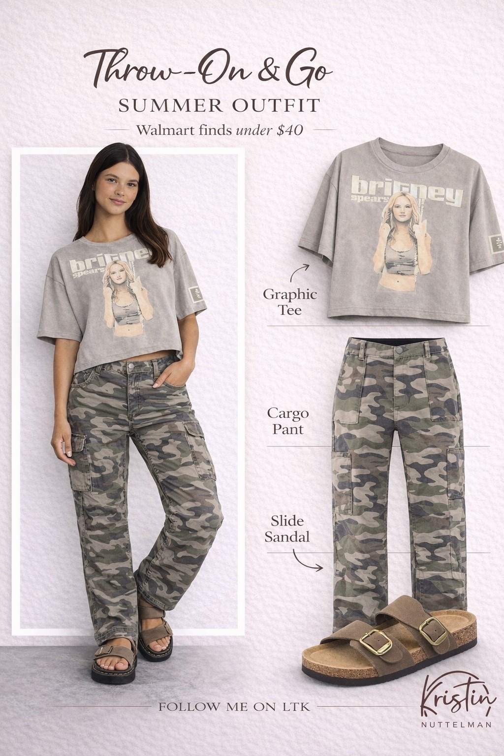 Throw-on & go outfits are my favorite 🤍

This one feels like something you’d grab from Free People or Urban… but it’s all Walmart 👀

The graphic tee + cargos + comfy sandals = the easiest outfit you’ll wear on repeat this summer 🙌

Everything is linked in my LTK ✨
Follow me there for more affordable outfit finds!

#LTKFinds #LTKStyle #LTKUnder50 #WalmartFinds #WalmartFashion #AffordableStyle #CasualOutfit #EverydayOutfit #MomStyle #SummerStyle #OnTheGoStyle #NeutralStyle #EasyOutfit #OOTDInspo


#LTKootd #LTKmomlife #LTKSaleAlert