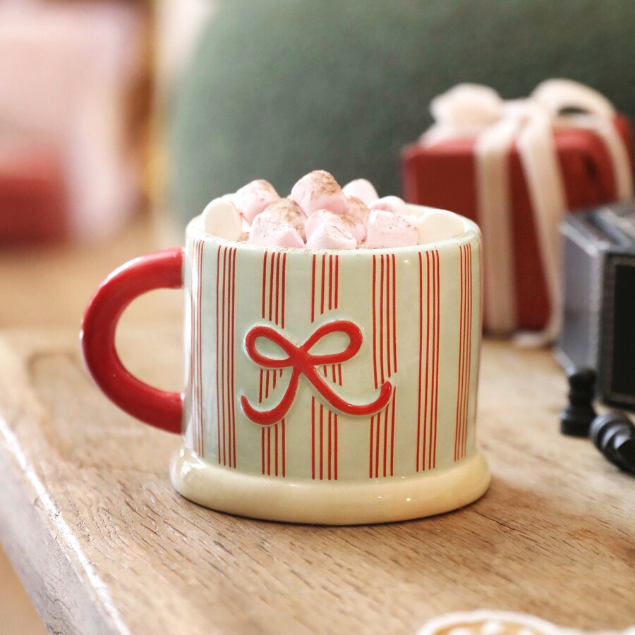 Merry Everything Festive Striped Ceramic Mug | Lisa Angel