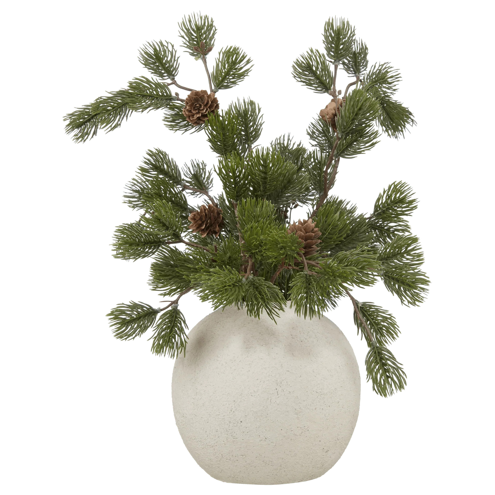 Branch with Pine Cones in Ceramic Pot | Bouclair