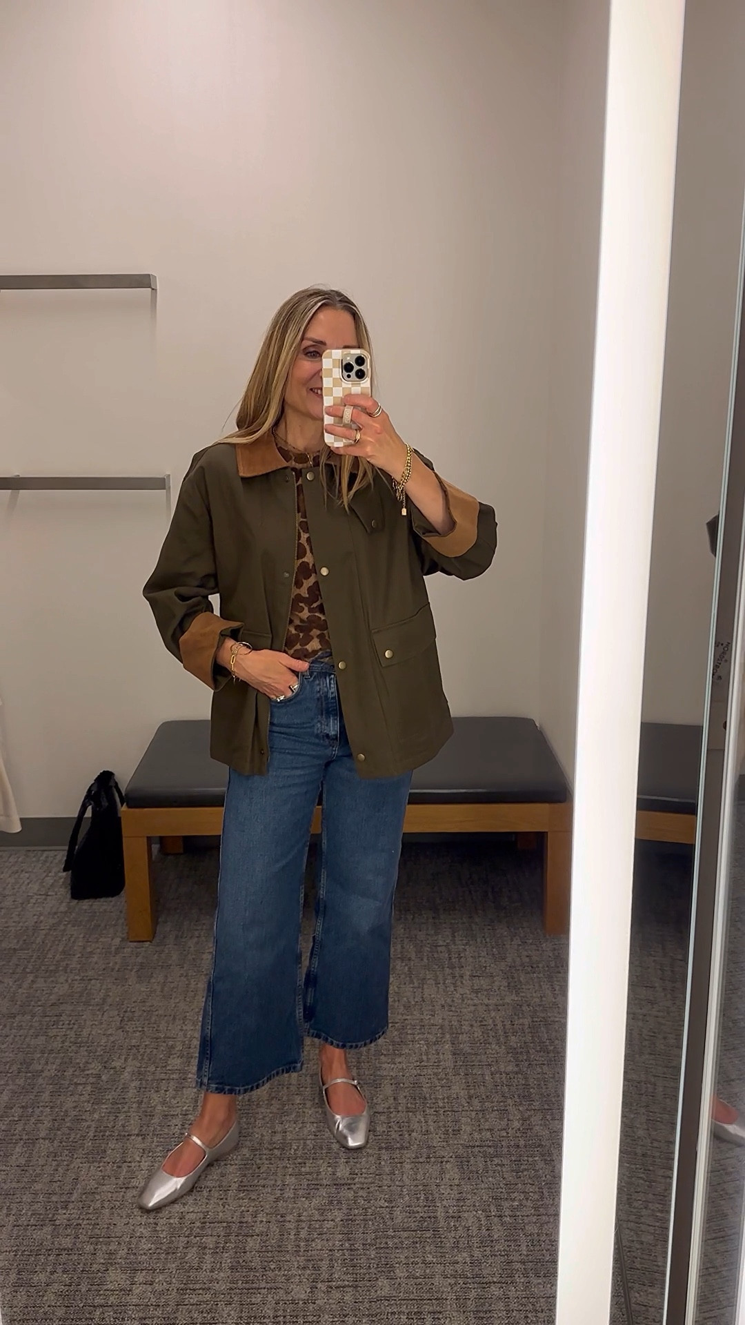 Recent @nordstrom new arrivals tryon! Was recently in the store with my mom and we were ready to duke it out over this cool barn jacket!👊🏼😂

Wearing a medium in the jacket and xs in tops. The shirred puff sleeve top is the cutest!! These pants have the slightest barrel shape and are so flattering on! Wearing xs. 

 

#LTKFindsUnder100 #LTKOver40 #LTKWorkwear