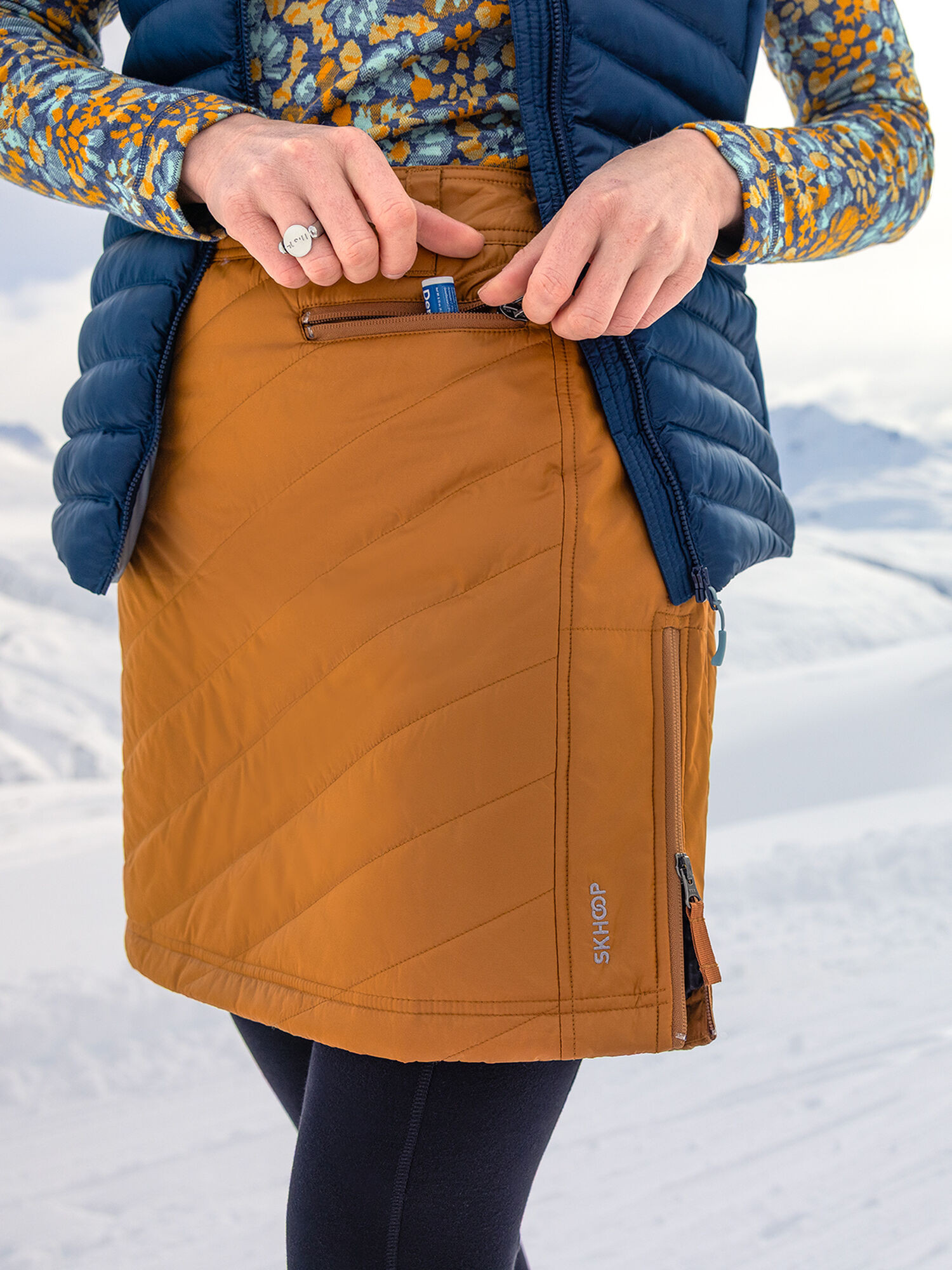 Bun Warmer Quilted Side Zip Midi Skirt | Title Nine