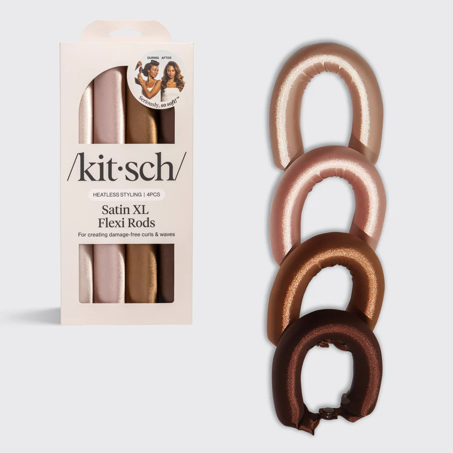 Rosewood Jumbo Satin Flexi Rods 4pc Set | KITSCH | Kitsch