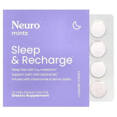 NeuroGum, NeuroMints, Sleep & Recharge, Mixed Berry, 6 Packs, 12 Meltaway Mints Each | iHerb
