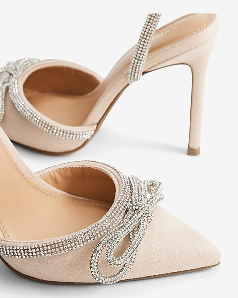 Rhinestone Embellished Bow Pumps | Express