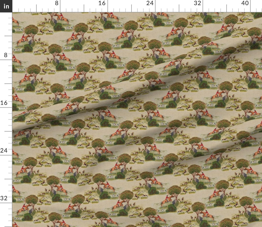 A Crewel Hunt Fabric | Spoonflower | Spoonflower