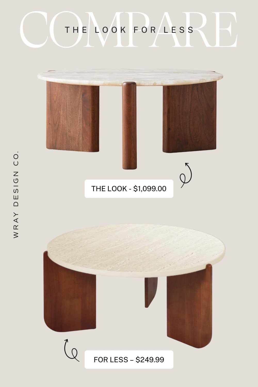 Your weekly look for less is here! Featuring a round wood coffee table. Will you splurge at CB2 or are you buying the dupe at Wayfair? I’m going for the splurge as I sourced this exact coffee table for a former client and I can’t say enough great things about it!

#LTKHome #LTKStyleTip