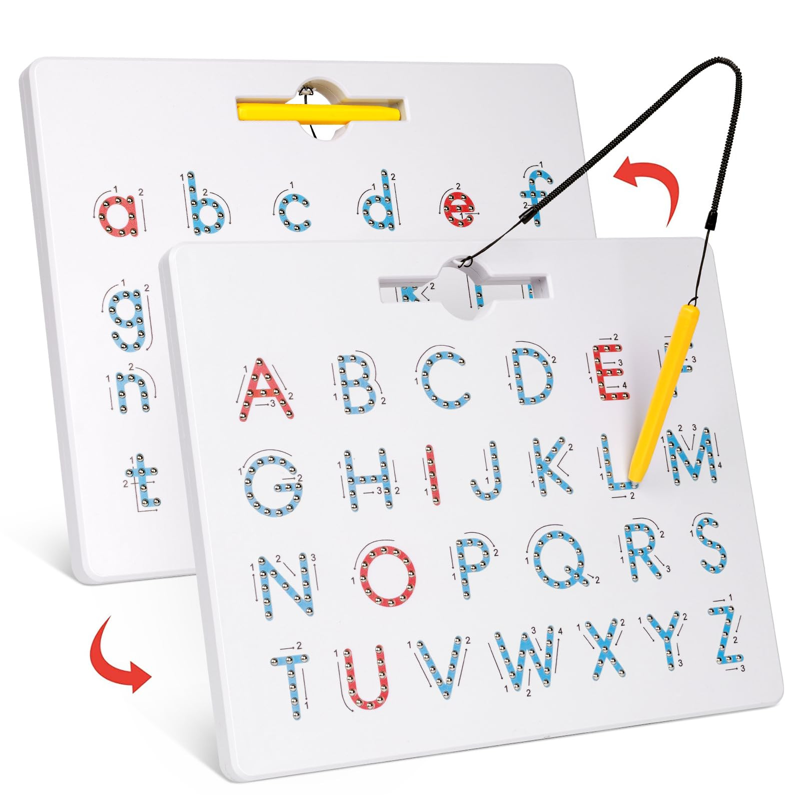 GAMENOTE Double Sided Magnetic Letter Board - 2 in 1 Alphabet Magnets Tracing Board for Toddlers ... | Amazon (US)