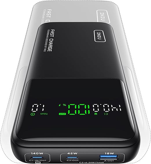 INIU 140W Power Bank, Compact 25000mAh High Capacity Laptop Portable Charger, USB C in&Out Tablet... | Amazon (US)