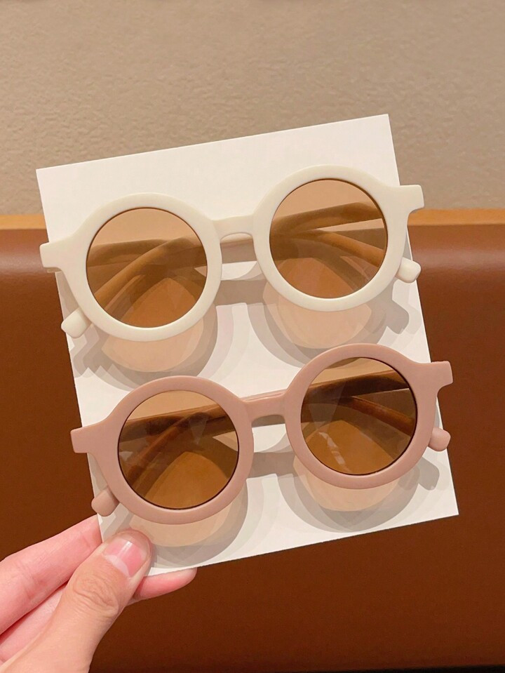 2Pcs Boy Girl Cute Fashion Round Sunglasses Children Baby Vintage Sunglasses UV Protection Classi... | SHEIN
