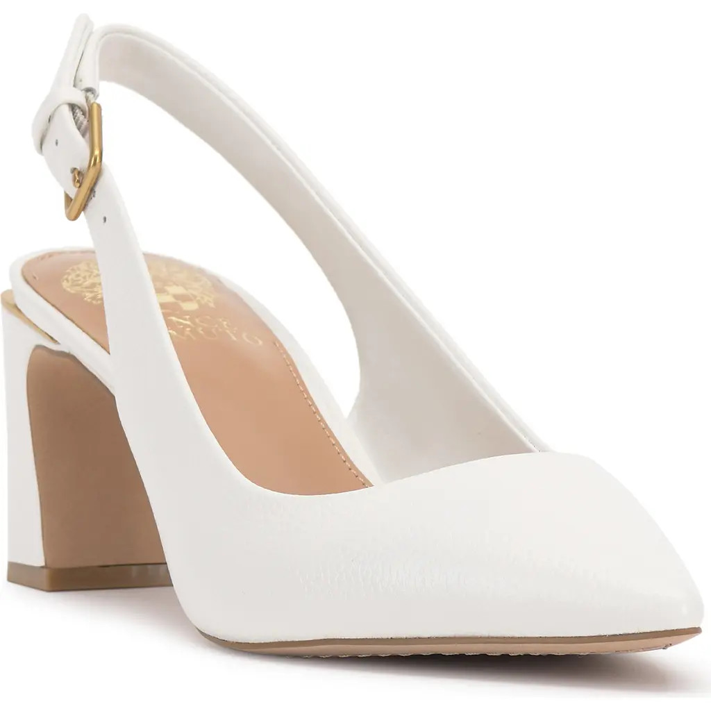 Vince Camuto Hamden Pointed Toe Slingback Pump in Bianco at Nordstrom, Size 5 | Nordstrom