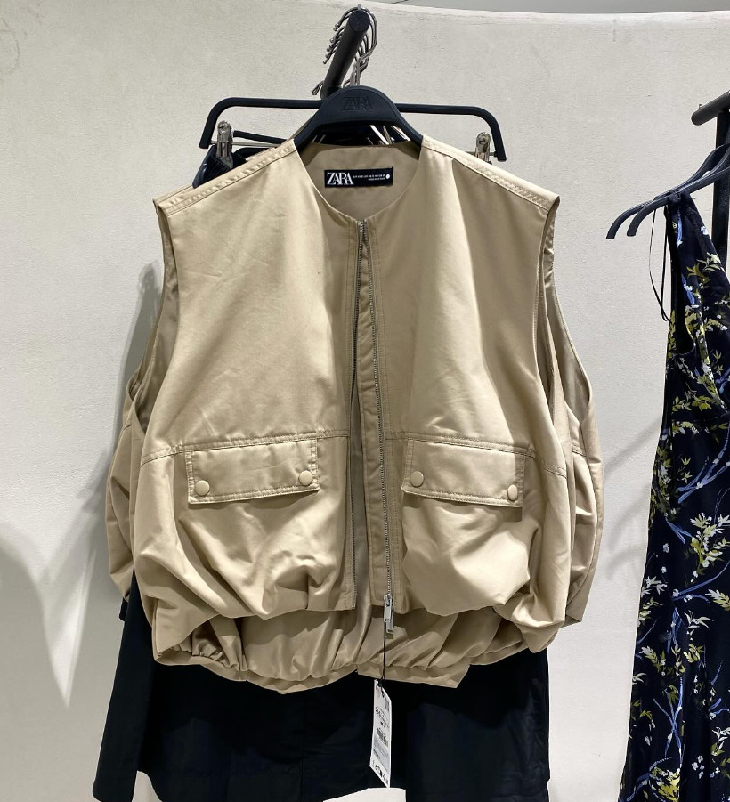 NEW ZARA 2025 BEIGE ZW COLLECTION OVERSIZE GATHERED WAISTCOAT VEST XS-S RARE | eBay | eBay US