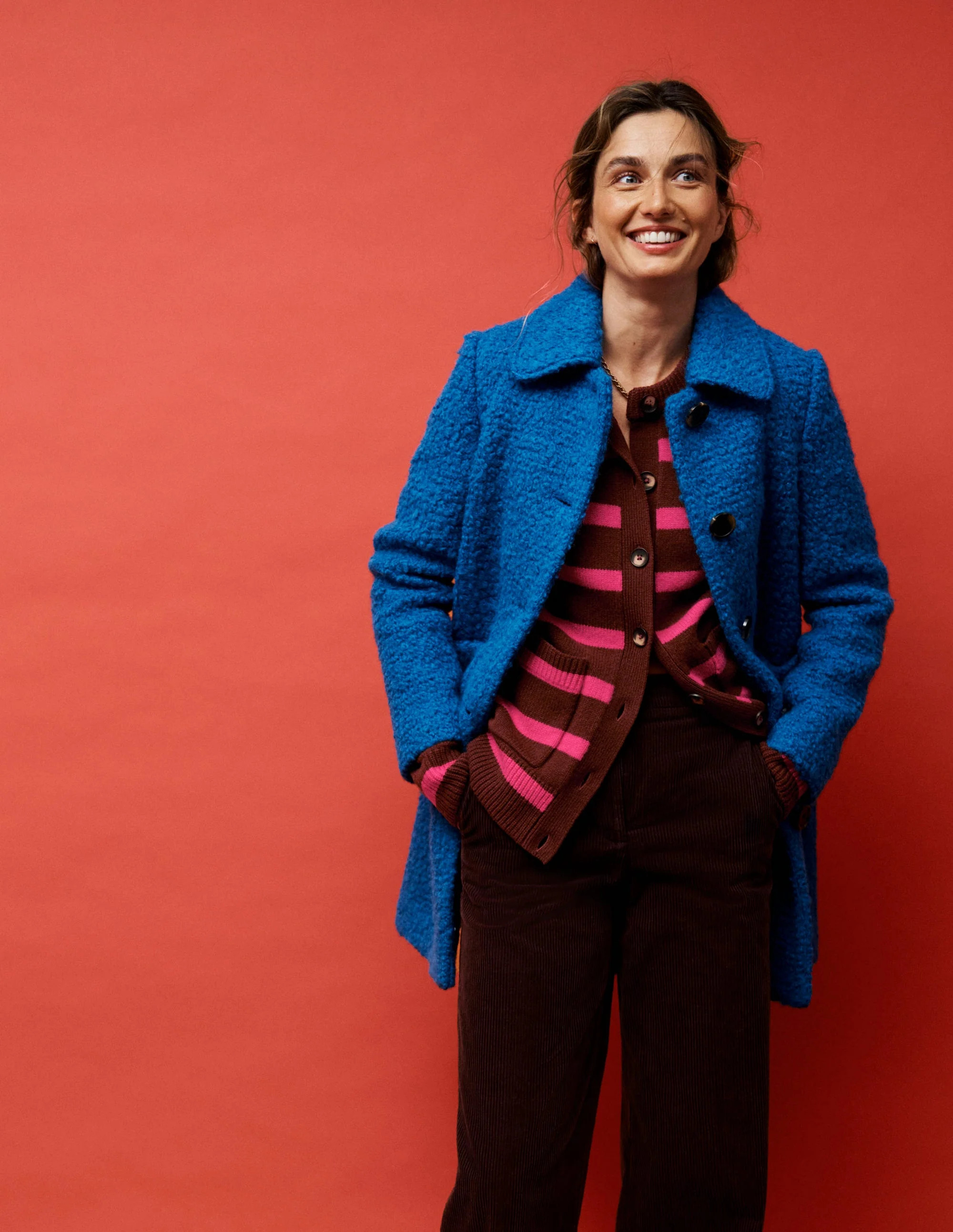 Carlisle Textured Coat-Cobalt Blue | Boden (US)