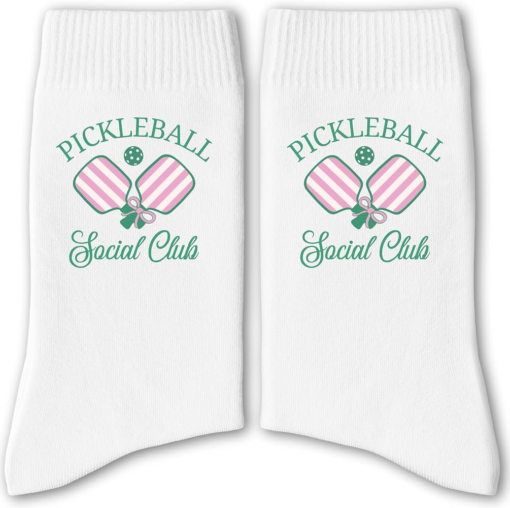 Pickleball Socks\uff0c Retro Color Athletic Crew Socks for Court Lovers | Amazon (US)