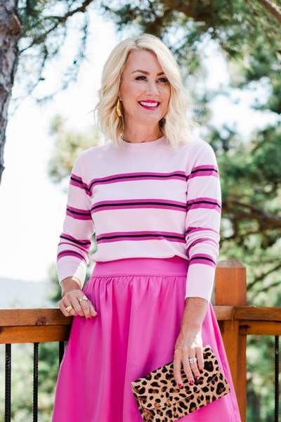 Cupid Striped Long Sleeve Crew Neck Sweater | Gibson