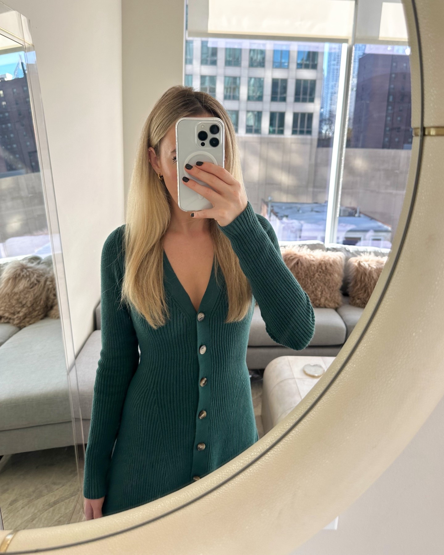 If you are looking for a versatile sweater dress this season, this one is such a great option. The knit material makes it super cozy for fall dinners. For Thanksgiving, I would even pair it with sneakers for a comfy yet chic look for a family gathering and then into the holidays I would take it with black tights, black boots, maybe a fun hair accessory and maybe some sparkle earrings and you can really make it festive. So many ways to wear this and this dress is coming in under $100.

#LTKootd #LTKSaleAlert #LTKCyberWeek