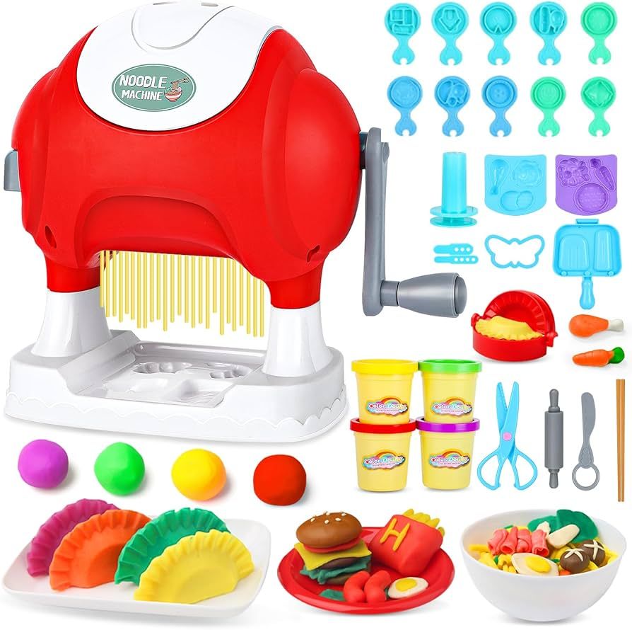 Play Dough Set for Kids 29PCS Playdough Toys Play Kitchen Kits Noodle Maker Playdough Sets with P... | Amazon (US)