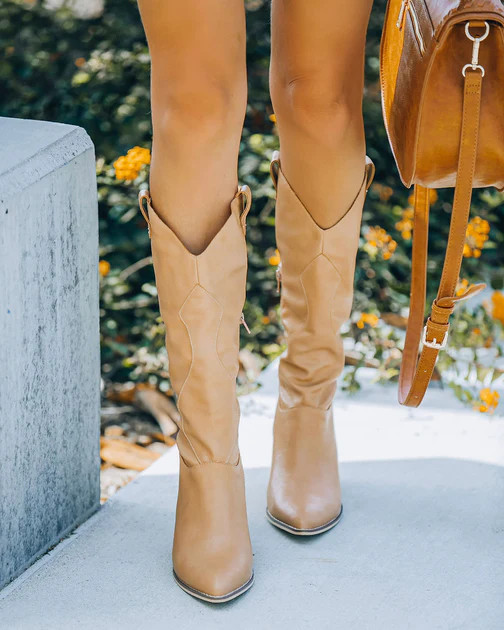 Legend Faux Leather Western Boot - Camel | VICI