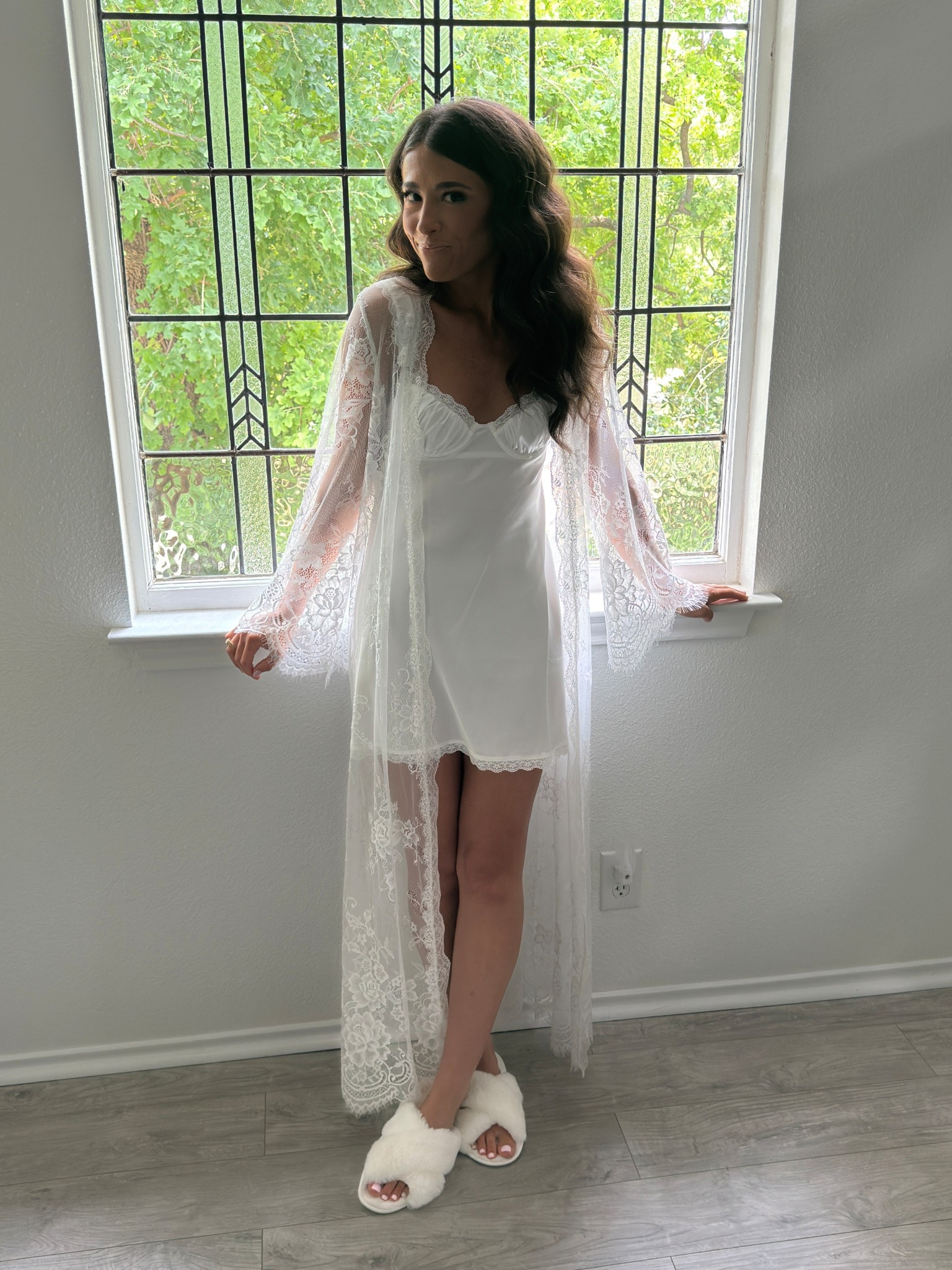 My wedding morning look! Such a classy but comfortable outfit! Wearing an XS in the slip and a Small in the robe 🤍

#LTKPetite #LTKWedding #LTKParties