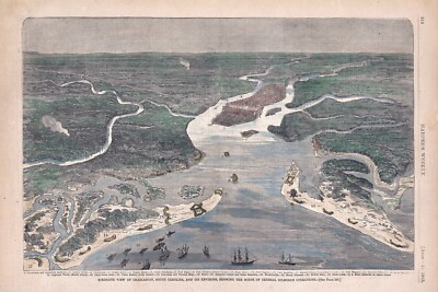 1863 Panoramic Map of Charleston South Carolina | eBay US