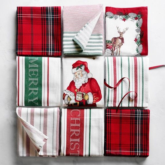 Williams Sonoma Super Absorbent Multi Pack Towels, Holiday Set of 4 | Williams-Sonoma