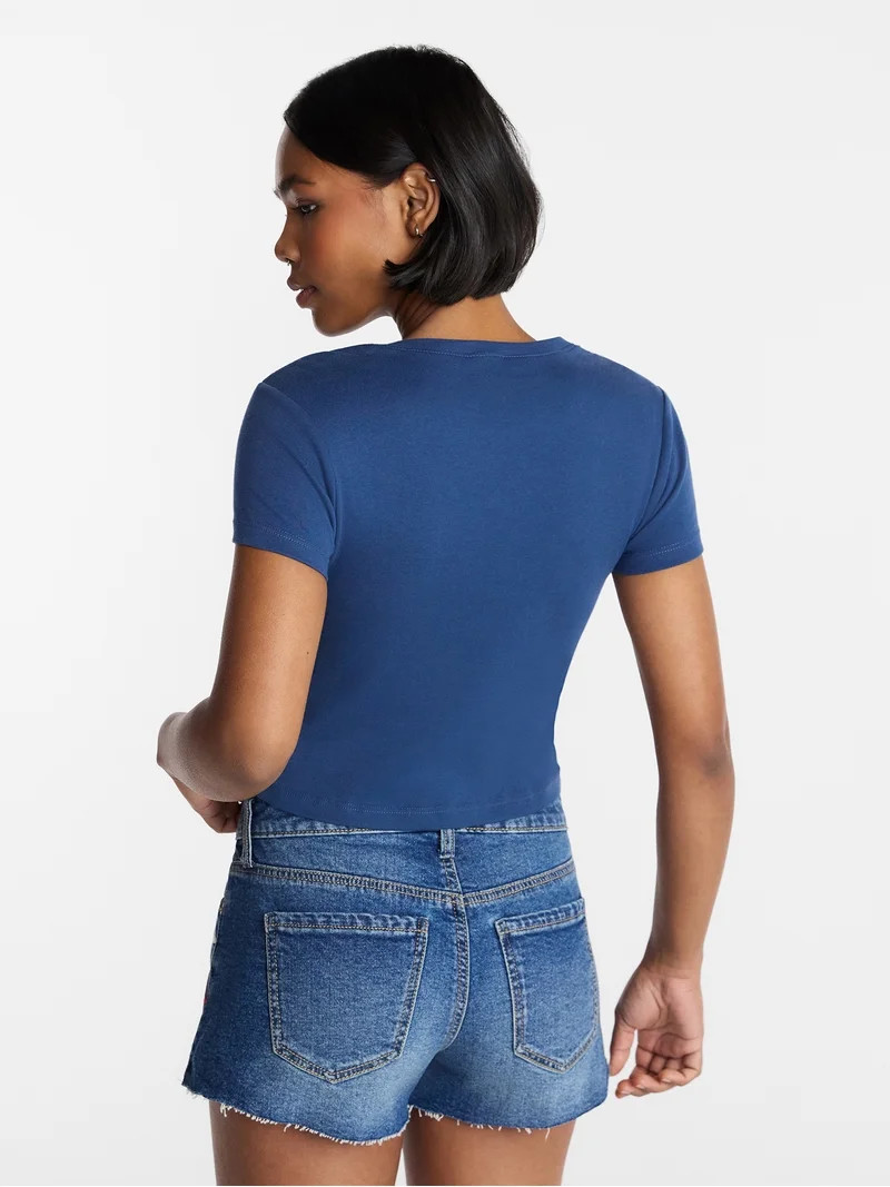 No Boundaries Americana Graphic Baby Tee, Women's and Women's Plus XXS-4X | Walmart (US)