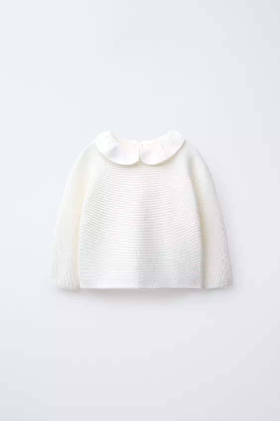 PETER PAN COLLAR KNIT SWEATER | Zara US