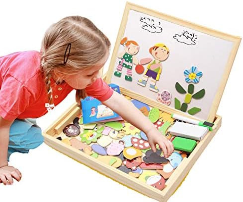 ODDODDY Educational Wooden Toys for Girls Boys Kids Children Toddlers Magnetic Drawing Board Puzz... | Amazon (US)
