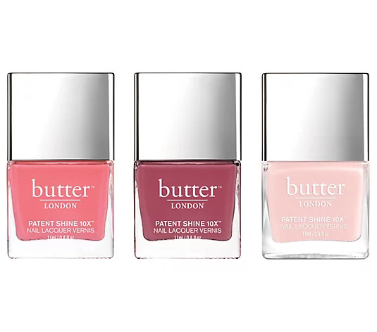 butter LONDON Patent Shine 10X Nail Lacquer 3-Piece Kit - QVC.com | QVC